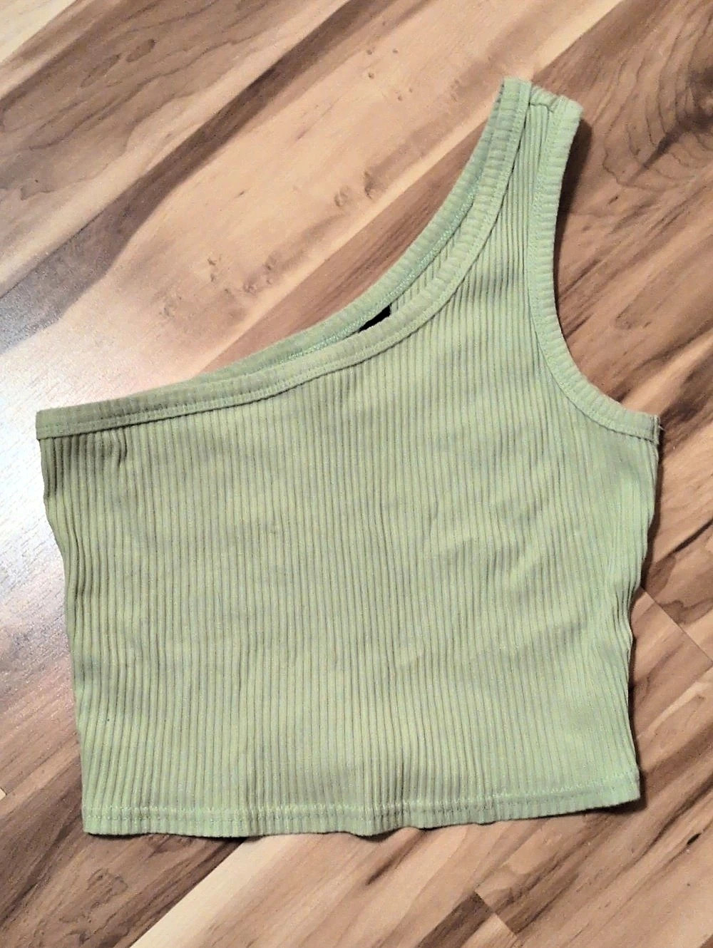 Ribbed Asymmetrical One Shoulder Cropped Tank